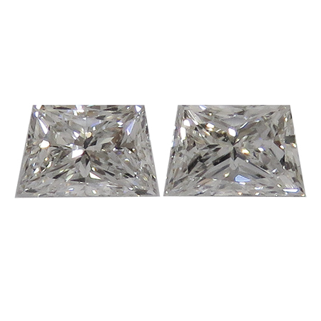 1.00 cttw Pair of Trapezoid Brilliant Cut Diamonds : F / VS1