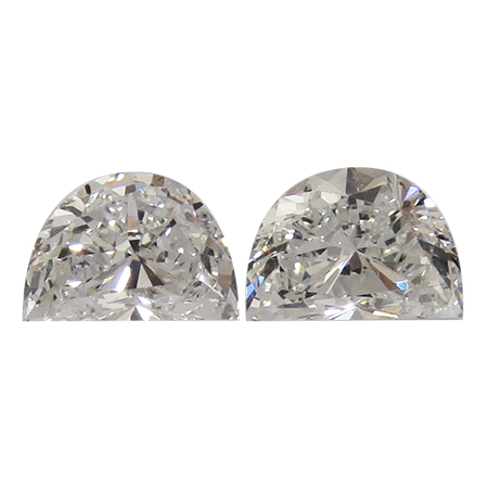 0.87 cttw Pair of Half Moon Diamonds : E / VS1