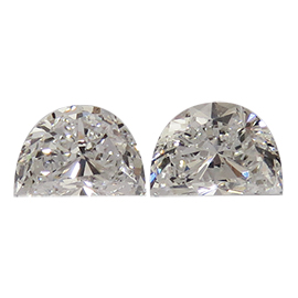 0.87 cttw Pair of Half Moon Natural Diamonds : E / VS1