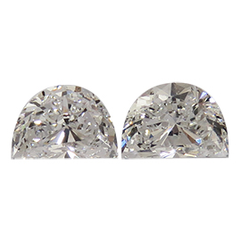 0.87 cttw Pair of Half Moon Diamonds : E / VS1