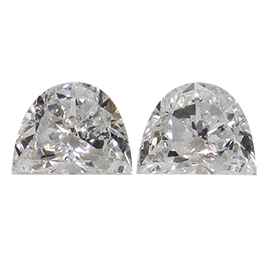 0.68 cttw Pair of Half Moon Natural Diamonds : E / VS1