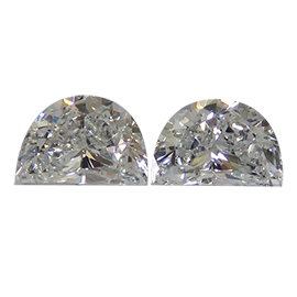 0.75 cttw Pair of Half Moon Diamonds : F / SI1