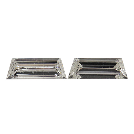 0.77 cttw Pair of Trapezoid Natural Diamonds : I / SI1