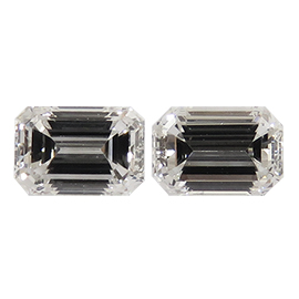 0.60 cttw Pair of Emerald Cut Natural Diamonds : H / VS1