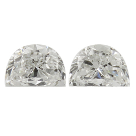 0.72 cttw Pair of Half Moon Natural Diamonds : F / VS2