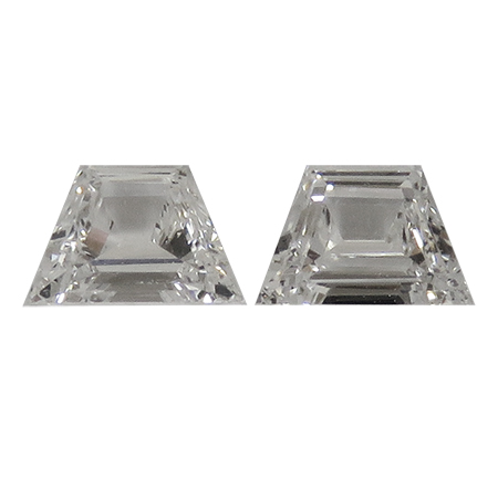 0.26 cttw Pair of Trapezoid Diamonds : F / VVS2