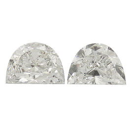 0.59 cttw Pair of Half Moon Diamonds : E / SI1