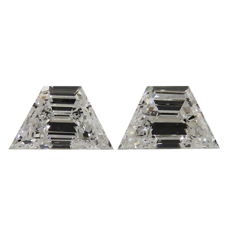 0.69 cttw Pair of Trapezoid Diamonds : E / VS2