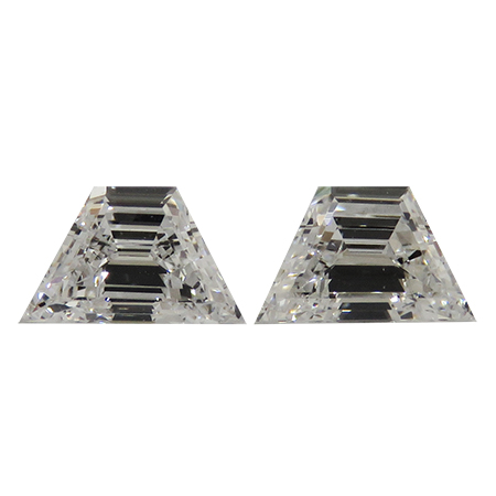 0.69 cttw Pair of Trapezoid Natural Diamonds : E / VS2