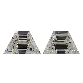 0.69 cttw Pair of Trapezoid Natural Diamonds : E / VS2