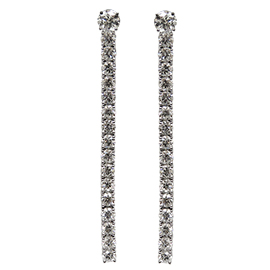 18K White Gold Drop Earrings : 3.00 cttw Diamonds