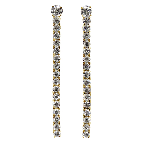 18K Yellow Gold Drop Earrings : 3.00 cttw Diamonds