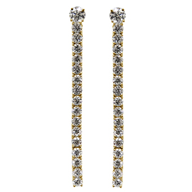 18K Yellow Gold Drop Earrings : 3.00 cttw Diamonds