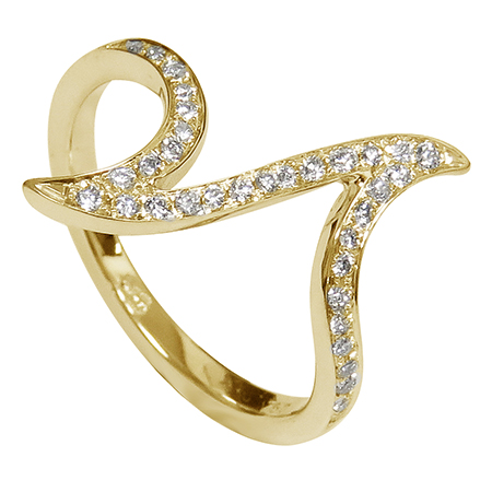 18K Yellow Gold Multi Stone Ring : 0.20 cttw Diamonds