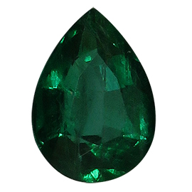 0.69 ct Pear Shape Emerald : Rich Green