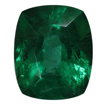 0.99 ct Rich Green Cushion Cut Natural Emerald