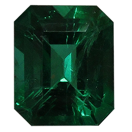 1.03 ct Rich Green Natural Emerald Cut Natural Emerald