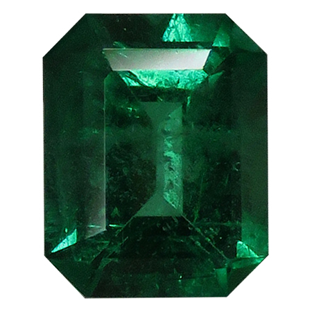 1.18 ct Rich Green Natural Emerald Cut Natural Emerald