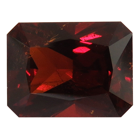 2.20 ct Emerald Cut Garnet : Brownish Red