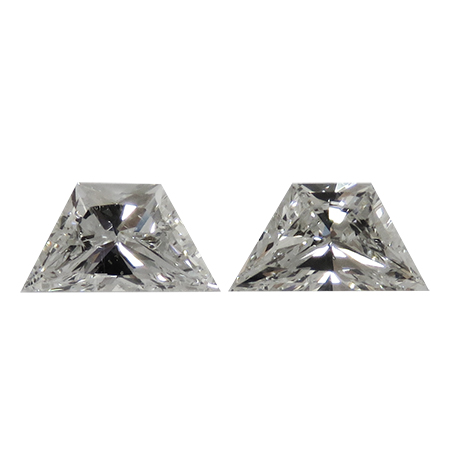 0.63 cttw Pair of Trapezoid Brilliant Cut Natural Diamonds : G / VS2