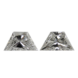 0.63 cttw Pair of Trapezoid Brilliant Cut Natural Diamonds : G / VS2