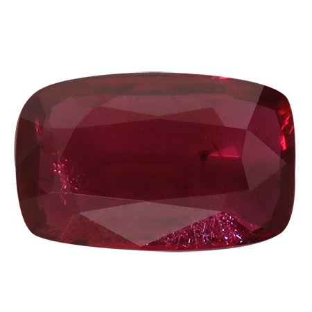 1.01 ct Cushion Cut Ruby : Deep Rich Red