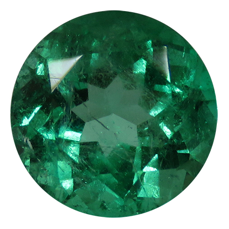 2.10 ct Round Emerald : Rich Grass Green