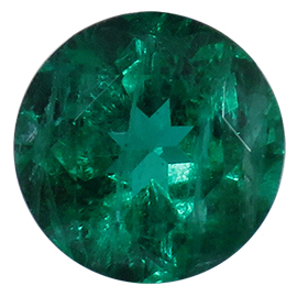 0.90 ct Round Emerald : Deep Rich Green