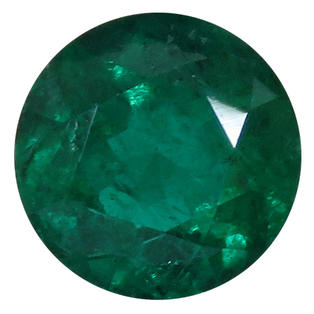 1.00 ct Round Emerald : Deep Rich Green