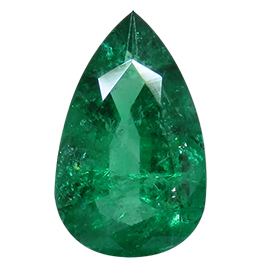 0.81 ct Pear Shape Emerald : Rich Green