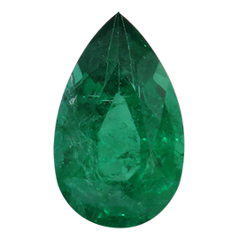 1.35 ct Pear Shape Emerald : Rich Green