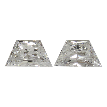 1.12 cttw Pair of Trapezoid Brilliant Cut Natural Diamonds : F / SI1