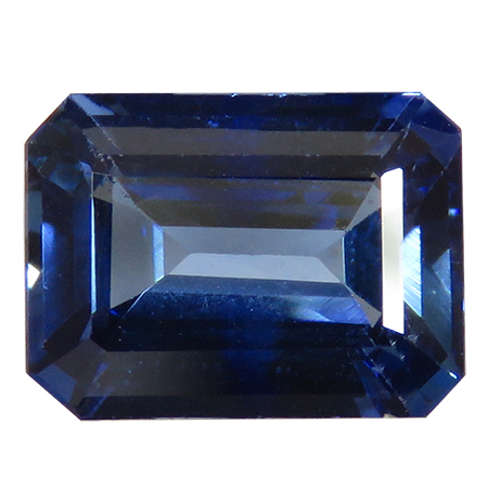 2.05 ct Emerald Cut Blue Sapphire : Deep Rich Blue