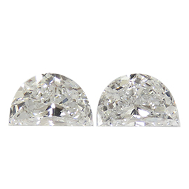 0.71 cttw Pair of Half Moon Natural Diamonds : E / SI1
