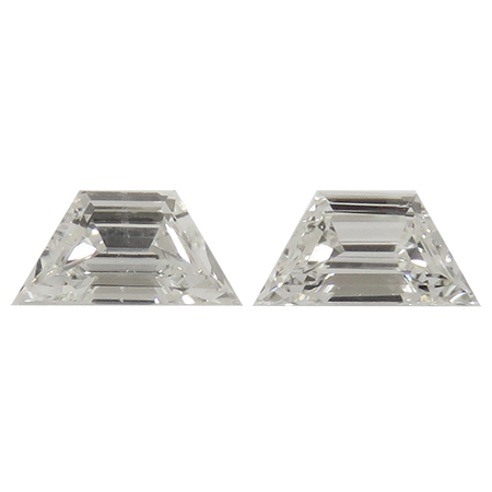 0.29 cttw Pair of Trapezoid Natural Diamonds : H / VS2