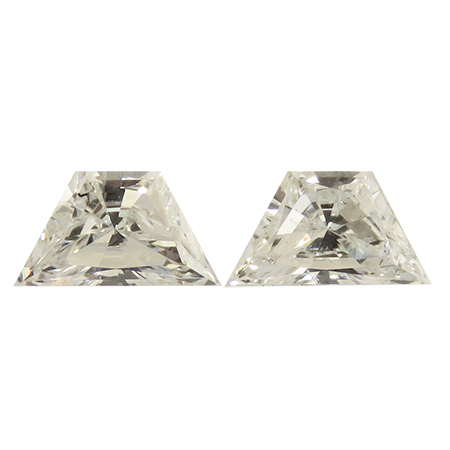 0.29 cttw Pair of Trapezoid Brilliant Cut Natural Diamonds : G / VS2