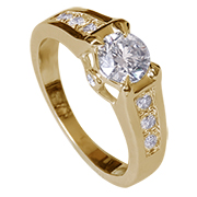 18K Yellow Gold 0.90cttw Diamond Ring