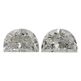 0.65 cttw Pair of Half Moon Diamonds : H / VS2