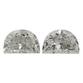 0.65 cttw Pair of Half Moon Natural Diamonds : H / VS2