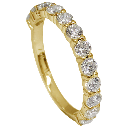 18K Yellow Gold Band : 0.96 ct Diamonds