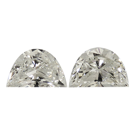 0.58 cttw Pair of Half Moon Diamonds : H / VS1