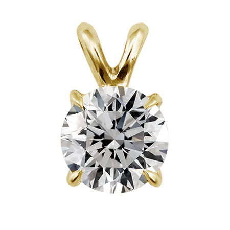 14K Yellow Gold Solitaire Pendant : 0.75 ct. Diamond