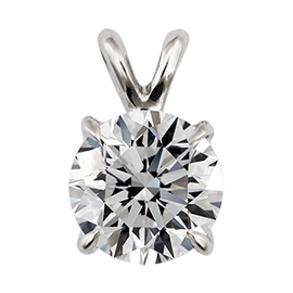 14K White Gold Solitaire Pendant : 1.00 ct. Diamond