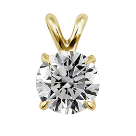 14K Yellow Gold Solitaire Pendant : 0.70 ct Diamond