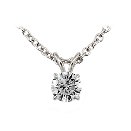 14K White Gold Solitaire Pendant : 0.50 ct. Diamond