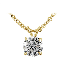 14K Yellow Gold Solitaire Pendant : 1.00 cttw Diamond