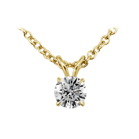 14K Yellow Gold Solitaire Pendant : 0.50 cttw Diamond