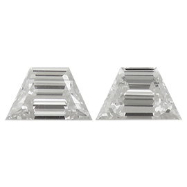 0.74 cttw Pair of Trapezoid Natural Diamonds : F / VS2