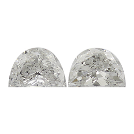 1.21 cttw Pair of Half Moon Natural Diamonds : H / SI2