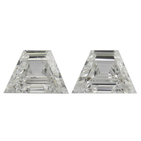 0.90 cttw Pair of Trapezoid Step Cut Diamonds : G / VS2